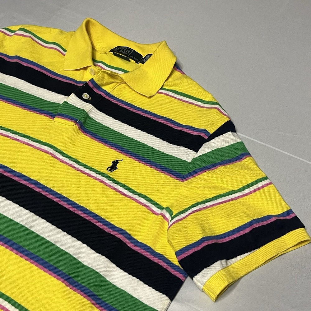 Vintage 90's Polo Ralph Lauren Polo Shirt Mens Large Striped Aztec Western